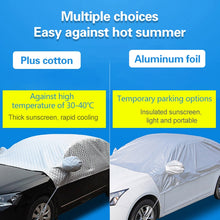 Load image into Gallery viewer, Car Half-cover Car Clothing Sunscreen Heat Insulation Sun Nisor, Aluminum Foil, Aluminum Foil 3.6x1.6x1.5m, Aluminum Foil 3.9×1.7×1.5m, Aluminum Foil 4.3×1.8×1.5m, Aluminum Foil 4.3x1.7x1.5m, Aluminum Foil 4.3x1.8x1.6m, Aluminum Foil 4.5x1.8x1.7m      ...