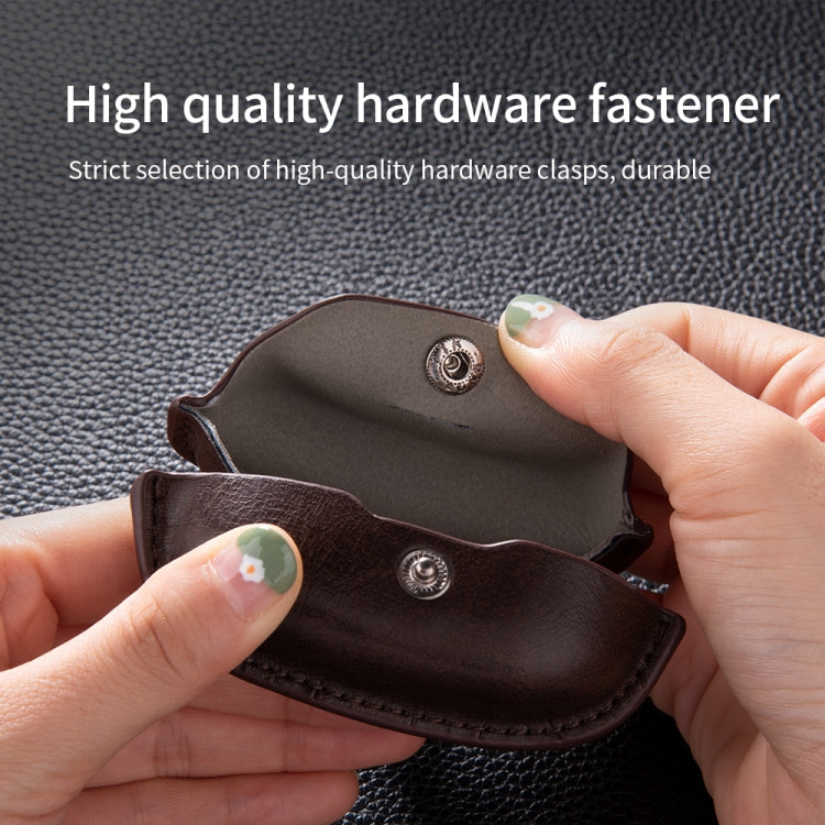 Leather TWS Earphone Protective Case with Hook, For Sony WF-1000XM4