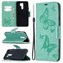 Load image into Gallery viewer, Two Butterflies Embossing Pattern Horizontal Flip Leather Case with Holder &amp; Card Slot &amp; Wallet &amp; Lanyard, For Huawei Honor 9X Lite, For Xiaomi Redmi 9