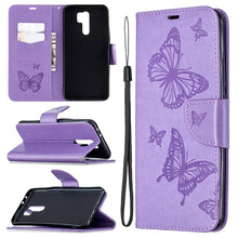 Load image into Gallery viewer, Two Butterflies Embossing Pattern Horizontal Flip Leather Case with Holder &amp; Card Slot &amp; Wallet &amp; Lanyard, For Huawei Honor 9X Lite, For Xiaomi Redmi 9