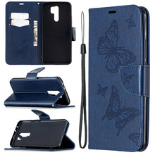 Load image into Gallery viewer, Two Butterflies Embossing Pattern Horizontal Flip Leather Case with Holder &amp; Card Slot &amp; Wallet &amp; Lanyard, For Huawei Honor 9X Lite, For Xiaomi Redmi 9