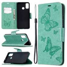 Load image into Gallery viewer, Two Butterflies Embossing Pattern Horizontal Flip Leather Case with Holder &amp; Card Slot &amp; Wallet &amp; Lanyard, For Huawei Honor 9X Lite, For Xiaomi Redmi 9