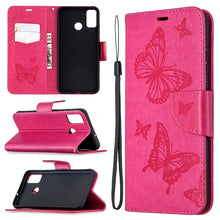 Load image into Gallery viewer, Two Butterflies Embossing Pattern Horizontal Flip Leather Case with Holder &amp; Card Slot &amp; Wallet &amp; Lanyard, For Huawei Honor 9X Lite, For Xiaomi Redmi 9
