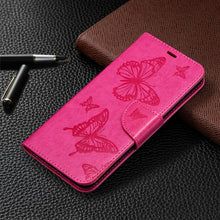 Load image into Gallery viewer, Two Butterflies Embossing Pattern Horizontal Flip Leather Case with Holder &amp; Card Slot &amp; Wallet &amp; Lanyard, For Huawei Honor 9X Lite, For Xiaomi Redmi 9