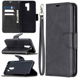 Retro Lambskin Texture Pure Color Horizontal Flip PU Leather Case with Holder & Card Slots & Wallet & Lanyard, For Xiaomi Redmi 9, For Huawei Honor 9X Lite