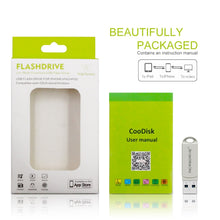 Load image into Gallery viewer, MicroDrive 2 In 1 Lightning + USB2.0 Portable Metal USB Flash Disk, 8GB, 16GB, 32GB, 64GB, 128GB, 256GB, 512GB