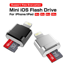 Load image into Gallery viewer, MicroDrive 8pin To TF Card Adapter Mini iPhone &amp; iPad TF Card Reader, Card Reader, 16GB, 32GB, 64GB, 128GB, 256GB