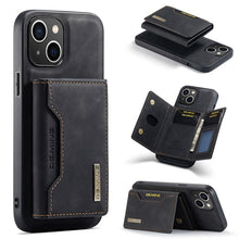 Load image into Gallery viewer, DG.MING M2 Series 3-Fold Card Bag Wallet Leather Phone Case, For iPhone 15 Pro Max, For iPhone 15 Pro, For iPhone 15 Plus, For iPhone 15