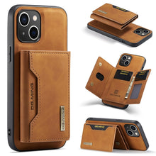Load image into Gallery viewer, DG.MING M2 Series 3-Fold Card Bag Wallet Leather Phone Case, For iPhone 15 Pro Max, For iPhone 15 Pro, For iPhone 15 Plus, For iPhone 15