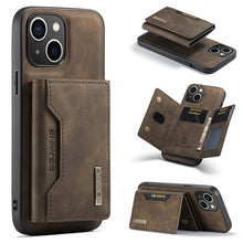 Load image into Gallery viewer, DG.MING M2 Series 3-Fold Card Bag Wallet Leather Phone Case, For iPhone 15 Pro Max, For iPhone 15 Pro, For iPhone 15 Plus, For iPhone 15