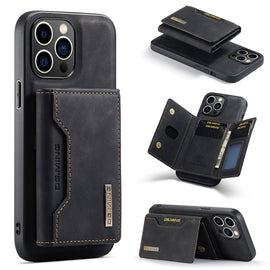 DG.MING M2 Series 3-Fold Card Bag Wallet Leather Phone Case, For iPhone 15 Pro Max, For iPhone 15 Pro, For iPhone 15 Plus, For iPhone 15
