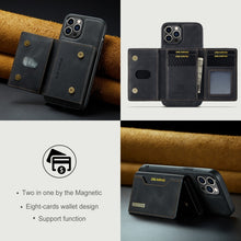 Load image into Gallery viewer, DG.MING M2 Series 3-Fold Card Bag Wallet Leather Phone Case, For iPhone 15 Pro Max, For iPhone 15 Pro, For iPhone 15 Plus, For iPhone 15