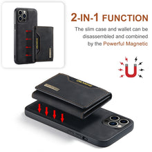 Load image into Gallery viewer, DG.MING M2 Series 3-Fold Card Bag Wallet Leather Phone Case, For iPhone 15 Pro Max, For iPhone 15 Pro, For iPhone 15 Plus, For iPhone 15