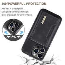 Load image into Gallery viewer, DG.MING M2 Series 3-Fold Card Bag Wallet Leather Phone Case, For iPhone 15 Pro Max, For iPhone 15 Pro, For iPhone 15 Plus, For iPhone 15
