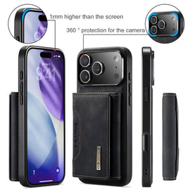 DG.MING M2 Series 3-Fold Card Bag Wallet Leather Phone Case, For iPhone 18 Pro / 17 Pro, For iPhone 18 Pro Max / 17 Pro Max, For iPhone 17e / 16e, For iPhone 17, For iPhone Air, For iPhone 16 Pro Max, For iPhone 16 Pro, For iPhone 16 Plus, For iPhone 16