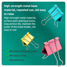 Load image into Gallery viewer, Deli 8556ES60pcs / Box Colorful Binder Clip Bill Clip Dovetail Clip Metal Iron Bill Clip, 15mm x 60pcs / Box, 19mm x 40pcs / Box