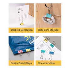 Load image into Gallery viewer, Deli 8556ES60pcs / Box Colorful Binder Clip Bill Clip Dovetail Clip Metal Iron Bill Clip, 15mm x 60pcs / Box, 19mm x 40pcs / Box