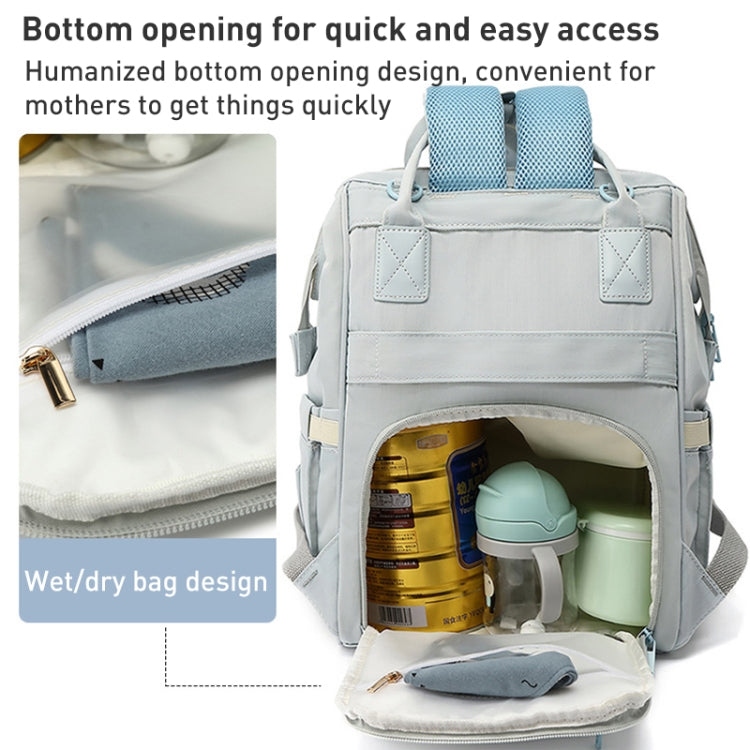Multifunctional Mommy Bag Large Capacity Outgoing Baby Care Backpack, Grey, Blue, Black, Pink, Cartoon Bear, Classic Grey, Classic Black, Classic Blue