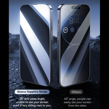 Load image into Gallery viewer, Baseus Sapphire Series Dustproof Peep-proof Tempered Glass Film, For iPhone 15