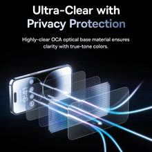 Load image into Gallery viewer, Baseus Sapphire Series Dustproof Peep-proof Tempered Glass Film, For iPhone 15
