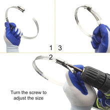 Load image into Gallery viewer, 4 PCS Stainless Steel Hose Clamps Pipe Clip Fuel Line Clip, Size: 91-114mm, 4 PCS Size: 91-114mm