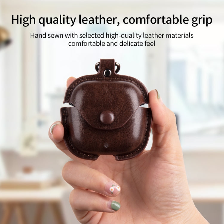 Leather TWS Earphone Protective Case with Hook