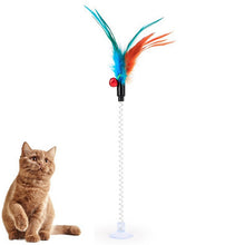 Load image into Gallery viewer, Cat Interactive Stick Feather Toy with Fixed Suction Cup