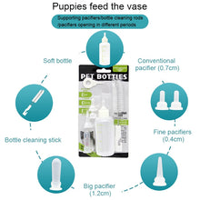 Load image into Gallery viewer, Pet Bottle Set Puppy Kitten Cat Bottle Multiple Pacifiers with Bottle Brush, 60ml x 1
