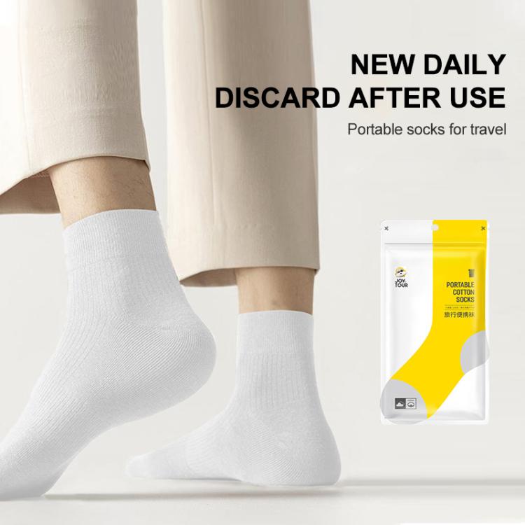 Jiaotu Disposable Socks Short Tube White Unisex