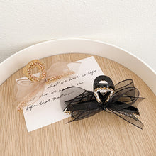 Load image into Gallery viewer, French Style Hairpin Gripper Mesh Lace Bowknot Rhinestone Hairpin