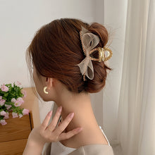 Load image into Gallery viewer, French Style Hairpin Gripper Mesh Lace Bowknot Rhinestone Hairpin
