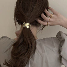 Load image into Gallery viewer, Korean Simple Women High Elastic Metal Brushed Hair Rope Rubber Band Headwear