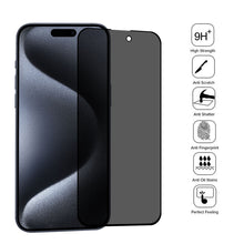 Load image into Gallery viewer, Full Cover Anti-spy Silk Screen Tempered Glass Film, For iPhone 15 Pro Max / 15 Plus, For iPhone 15 Pro / 15