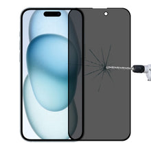 Load image into Gallery viewer, Full Cover Anti-spy Silk Screen Tempered Glass Film, For iPhone 15 Pro Max / 15 Plus, For iPhone 15 Pro / 15