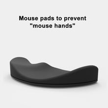 Load image into Gallery viewer, Silicone Wrist Support Mouse Pad Mobile Palm Rest Office Hand Rest, Black Left Hand, Grey Right Hand, Grey Left Hand