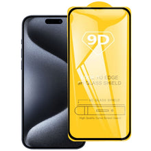 Load image into Gallery viewer, 9D Full Glue Screen Tempered Glass Film, For iPhone 16 Pro Max, For iPhone 16 Pro, For iPhone 16 Plus, For iPhone 16, For iPhone 15 Plus / 15 Pro Max, For iPhone 15 / 15 Pro