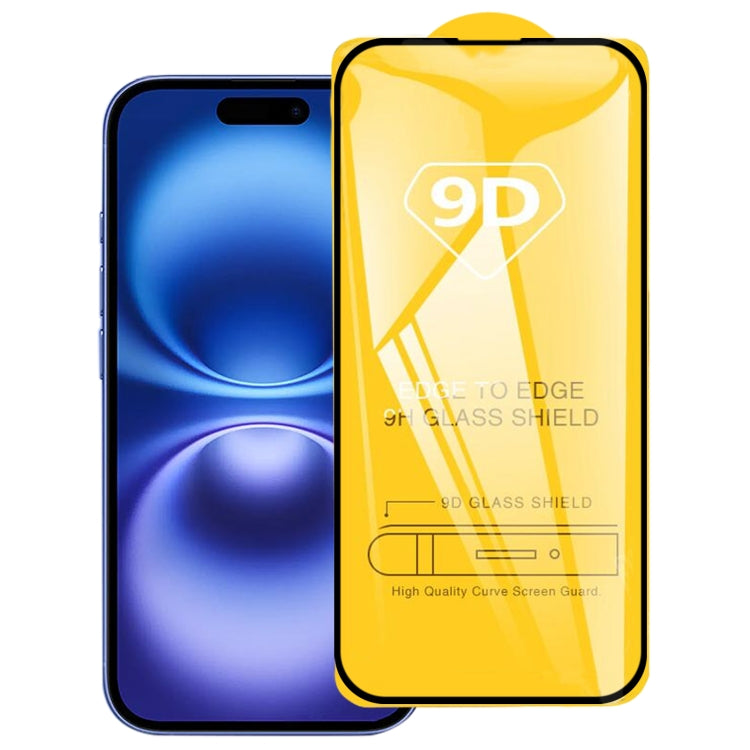 9D Full Glue Screen Tempered Glass Film, For iPhone 16 Pro Max, For iPhone 16 Pro, For iPhone 16 Plus, For iPhone 16, For iPhone 15 Plus / 15 Pro Max, For iPhone 15 / 15 Pro