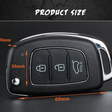 Load image into Gallery viewer, For Hyundai 3-button Folding Car Key Shell with Silver Metal Edge, For Hyundai 3-button
