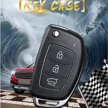 Load image into Gallery viewer, For Hyundai 3-button Folding Car Key Shell with Silver Metal Edge, For Hyundai 3-button