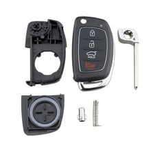 Load image into Gallery viewer, 4-button Folding Car Key Shell with Metal Edge Solaris ix35 ix4 Santa For Hyundai Sonata 2014-2017 / Tucson 2016-2019 /  Santa Fe 2013-2016, For Hyundai 4-button Solaris ix35 ix4