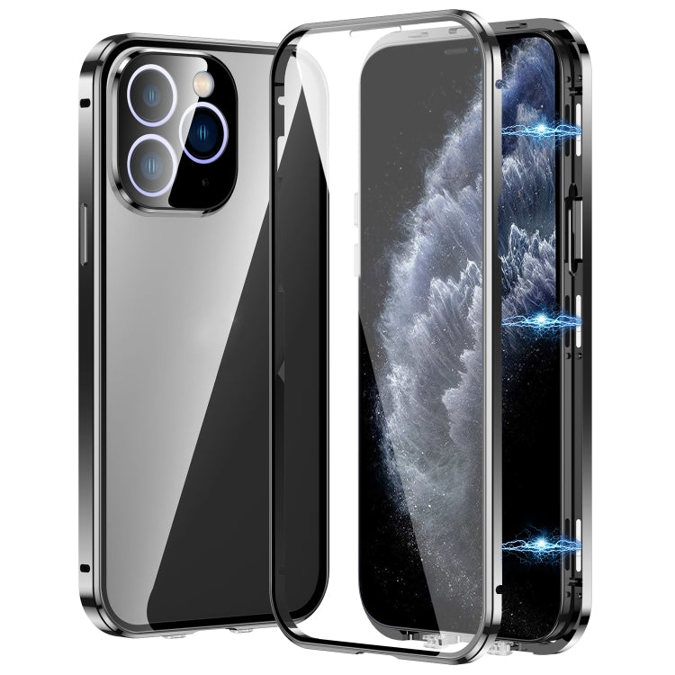 Magnetic Double-buckle HD Tempered Glass Phone Case, For iPhone 11 Pro