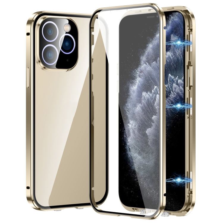 Magnetic Double-buckle HD Tempered Glass Phone Case, For iPhone 11 Pro