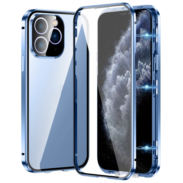 Magnetic Double-buckle HD Tempered Glass Phone Case, For iPhone 11 Pro