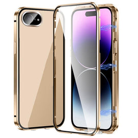 Magnetic Double-buckle HD Tempered Glass Phone Case, For iPhone 17e / 16e, For iPhone 17, For iPhone 16 Pro Max, For iPhone 16 Pro, For iPhone 16 Plus, For iPhone 16, For iPhone 15 Pro Max, For iPhone 15 Pro, For iPhone 15 Plus