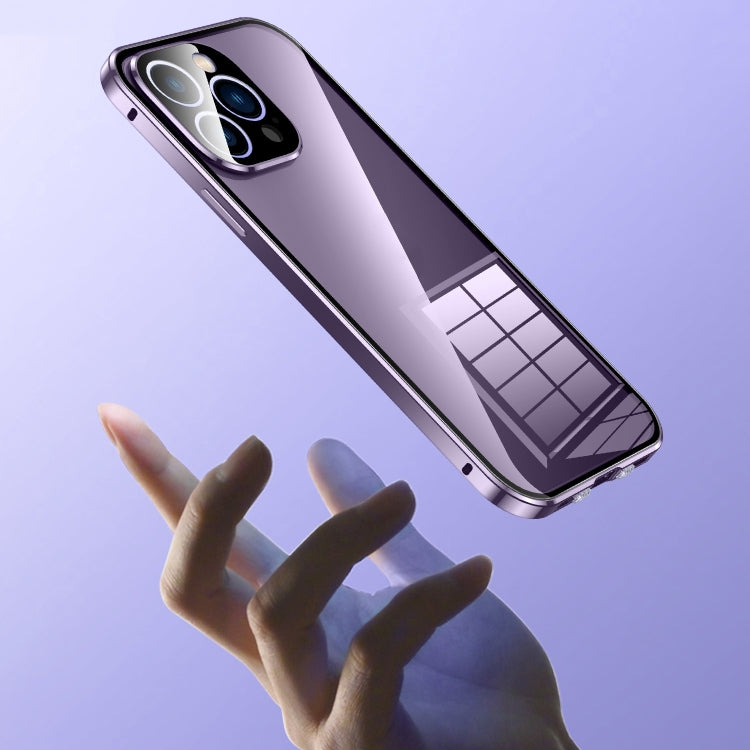 Magnetic Double-buckle HD Tempered Glass Phone Case, For iPhone 11 Pro