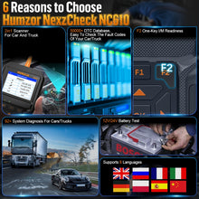 Load image into Gallery viewer, HUMZOR NexzCheck NC610 Car / Truck Code Reader OBD2 Diagnostic Scan Tool