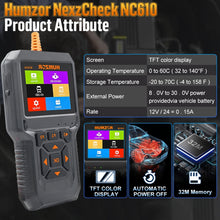 Load image into Gallery viewer, HUMZOR NexzCheck NC610 Car / Truck Code Reader OBD2 Diagnostic Scan Tool
