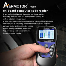 Load image into Gallery viewer, AERMOTOR V850 Car OBD2 Code Reader Diagnostic Scan Tool
