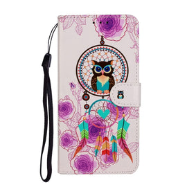 Oil Embossed Coloured Drawing Pattern Horizontal Flip PU Leather Case with Holder & Card Slots & Wallet