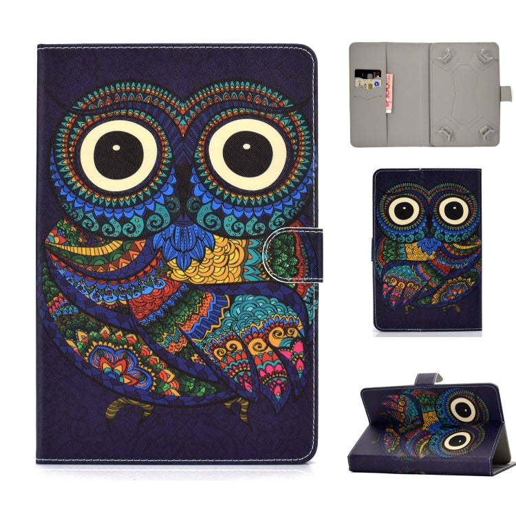 Universal Colored Drawing Pattern Horizontal Flip PU Leather Case with Holder & Card Slots